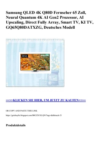4811 samsung qled 4k q80d fernseher 65 zoll  neural quantum 4k ai gen2 prozessor  ai upscaling  direct f
