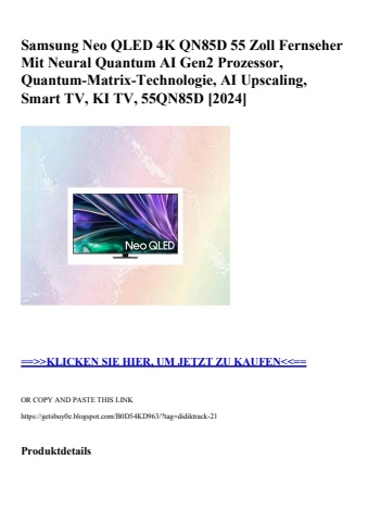 5517 samsung neo qled 4k qn85d 55 zoll fernseher mit neural quantum ai gen2 prozessor  quantum-matrix-te