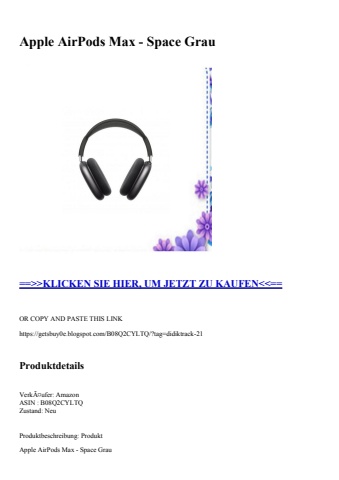 1532 apple airpods max - space grau