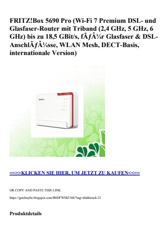 9728 fritz box 5690 pro  wi-fi 7 premium dsl- und glasfaser-router mit triband  2 4 ghz  5 ghz  6 ghz  b