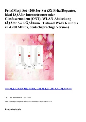 2736 fritz mesh set 4200 3er-set  3x fritz repeater  ideal fãƒâ¼r internetrouter oder glasfasermodem  on