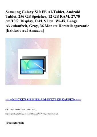 0807 samsung galaxy s10 fe ai-tablet  android tablet  256 gb speicher  12 gb ram  27 70 cm 10 9' display