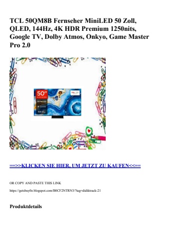4706 tcl 50qm8b fernseher miniled 50 zoll  qled  144hz  4k hdr premium 1250nits  google tv  dolby atmos