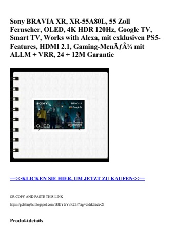 5263 sony bravia xr  xr-55a80l  55 zoll fernseher  oled  4k hdr 120hz  google tv  smart tv  works with a