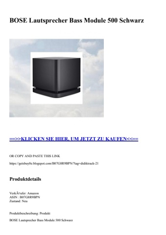 6479 bose lautsprecher bass module 500 schwarz