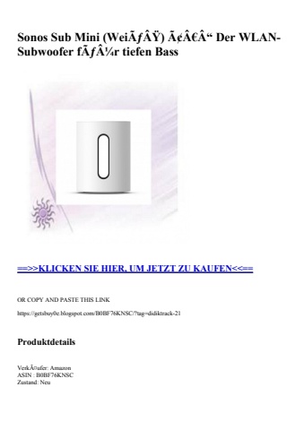 1243 sonos sub mini  weiãƒâÿ  ã¢â€â“ der wlan-subwoofer fãƒâ¼r tiefen bass