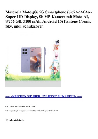1874 motorola moto g86 5g smartphone  6 67ã¢â€âœ-super-hd-display  50-mp-kamera mit moto-ai  8 256 gb  5
