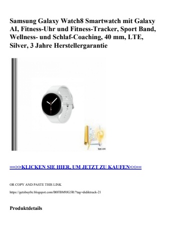 5853 samsung galaxy watch8 smartwatch mit galaxy ai  fitness-uhr und fitness-tracker  sport band  wellne