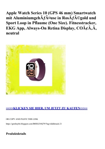 4236 apple watch series 10  gps 46 mm  smartwatch mit aluminiumgehãƒâ¤use in rosãƒâ©gold und sport loop