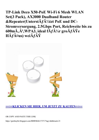 6803 tp-link deco x50-poe wi-fi 6 mesh wlan set 3 pack   ax3000 dualband router  repeater unterstãƒâ¼tzt