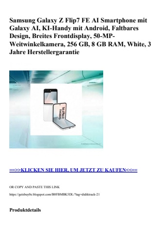 2880 samsung galaxy z flip7 fe ai smartphone mit galaxy ai  ki-handy mit android  faltbares design  brei