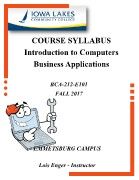 ILCC BUSINESS COMPUTER APPS SYLLABUS FALL 2017