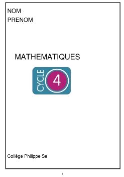 Classeur Maths 2019 -  2020