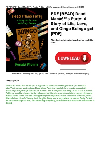 pdf [read] dead manã¢â€â™s party a story of life  love  and oingo boingo get [pdf]