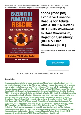 ebook [read pdf] executive function rescue for adults with adhd a 9-week dbt skills workbook to beat