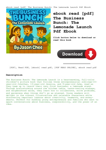ebook read [pdf] the business bunch the lemonade launch pdf ebook