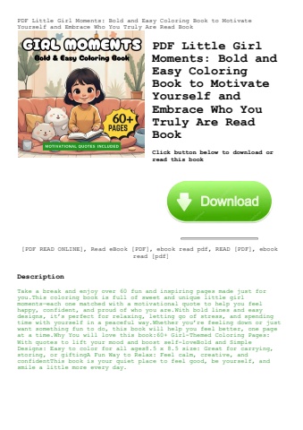 pdf little girl moments bold and easy coloring book to motivate yourself and embrace who you truly a
