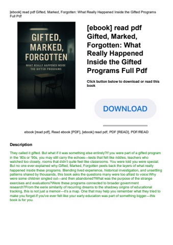 [ebook] read pdf gifted  marked  forgotten what really happened inside the gifted programs full pdf