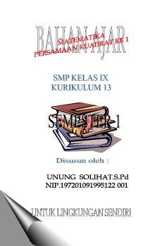 PERSAMAAN KUADRAT KE 1