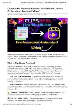 ClipsReelAI Premium Review - Turn Any URL into a Professional Animated Video! - Review-With-Ak