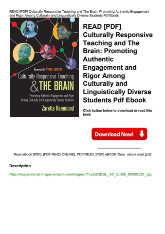 read [pdf] culturally responsive teaching and the brain promoting authentic engagement and rigor amo