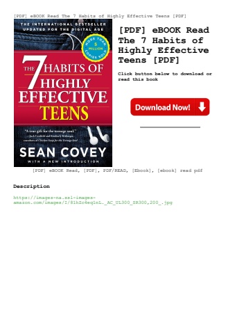 [pdf] ebook read the 7 habits of highly effective teens [pdf]