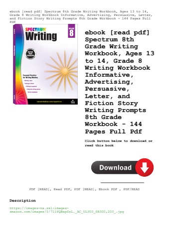 ebook [read pdf] spectrum 8th grade writing workbook  ages 13 to 14  grade 8 writing workbook inform