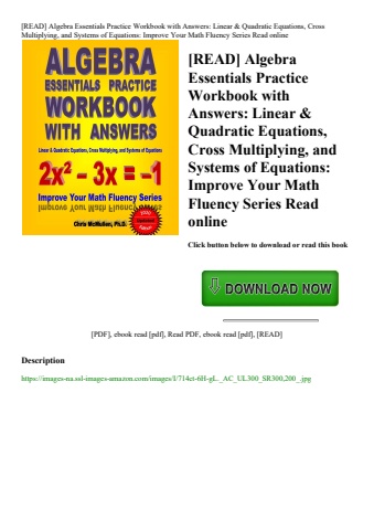 [read] algebra essentials practice workbook with answers linear & quadratic equations  cross multipl