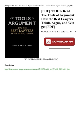 [pdf] ebook read the tools of argument how the best lawyers think  argue  and win get [pdf]