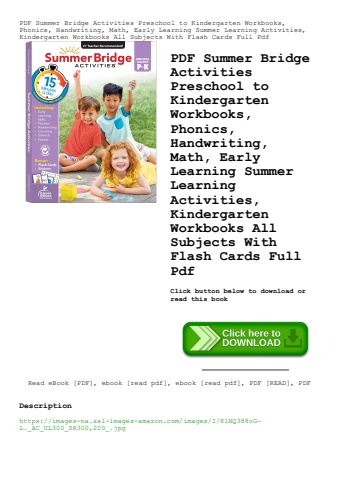 pdf summer bridge activities preschool to kindergarten workbooks  phonics  handwriting  math  early