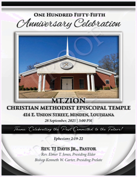 Mt Zion CME 155th Church Anniversary program