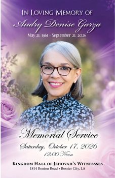 Audry Denise Garza Funeral Program