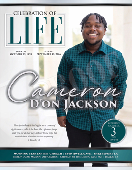 Cameron D’on Jackson Funeral Program