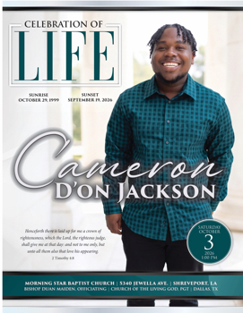 Cameron D’on Jackson Funeral Program Digital