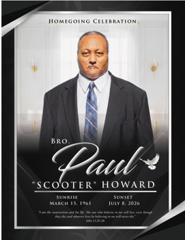 Paul Howard Funeral Program