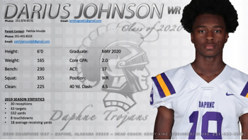 Daphne High Class of 2020 Prospect - Johnson, Darius