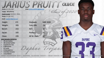 DAPHNE TROJANS Class of 2022 Prospect - Pruitt, Jarius