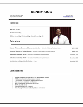 2024 Kenny King Resume