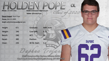 Daphne High 2020 Prospect - Pope, Holden