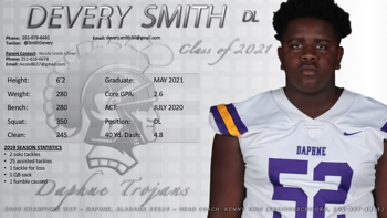 Daphne High 2021 Prospect - Devery Smith
