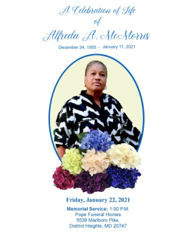 Freda McMorris Funeral Program