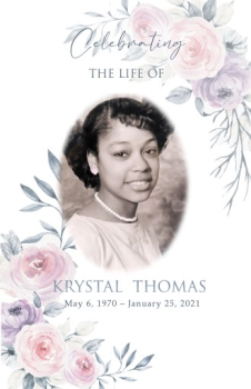 Krystal Thomas Funeral Program