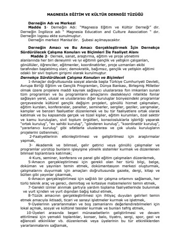 magnesia tüzük