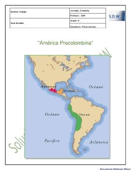 Guía grado 6° Culturas percolombians, ( Mesoamérica, suramerica, chibchas, afrodescendientes, cosnttucion y los aborigenes, nuestro dpto_Neat