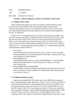 kebijakan fiskal tahun 2022