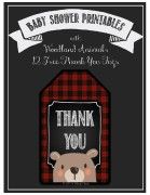 WoodlandAnimalBabyShowerThankYouTagsRedPlaidwithBear