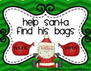 NounandVerbSortHelpSantafindhisbagsCentersFREEBIE