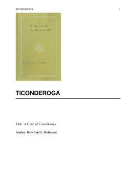 A Hero of Ticonderoga