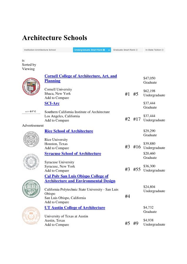 Architecture Schools