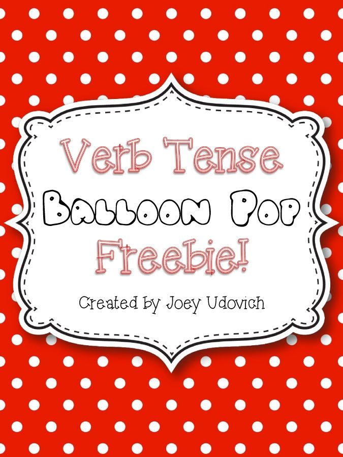 VerbTenseBalloonPopFREEBIE